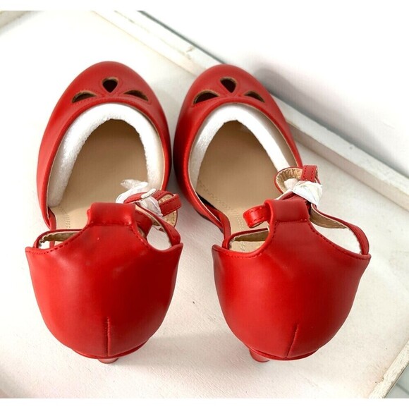 Chase + Chloe Kimmy 75 Women Size 5.5 Red Heel Round Toe Mary Jane Dress Pumps - Picture 7 of 10